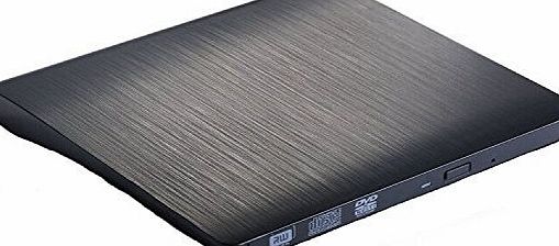 Pictek [Upgrade Version] External DVD Drive - Pictek Portable Optical DVD Drive USB 3.0 CD DVD-RW Driver Burner Writer With Embedded USB Cable and Drive Combined in for Mac Air / Pro Laptop Desktop, Black